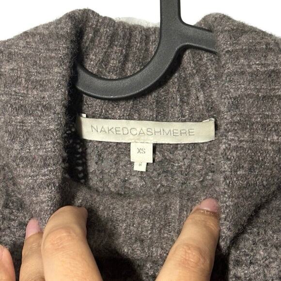 Naked Cashmere Women’s Gray Mock Neck Cropped Knit Sweater Size XS - Picture 4 of 6